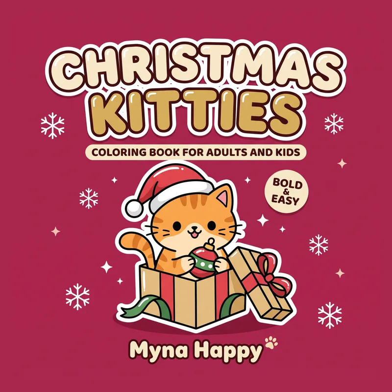 Christmas Kitties: Coloring Book for Adults and Kids