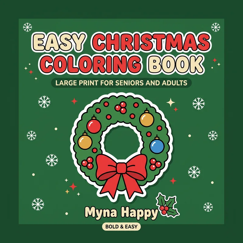 Easy Christmas Coloring Book for Seniors: Large Print, Big and Simple Designs